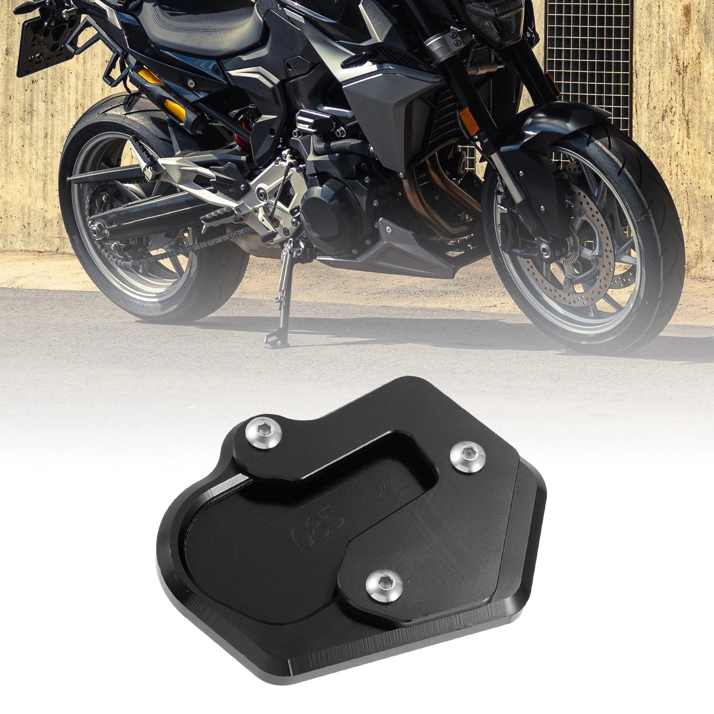 Kickstand Pad Extender for BMW Motorcycle Side Stand Support Plate Black
