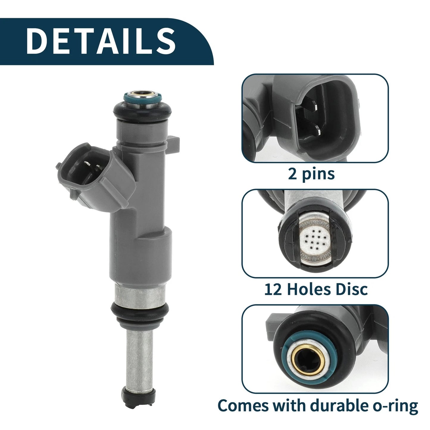 Fuel Injector 16600EA00A for Nissan Frontier 2.5 (2008-2019) 1 Pc Gray