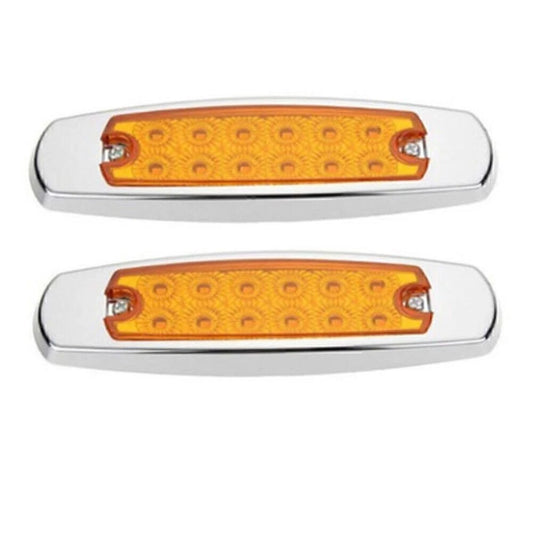 12 LED Sealed Side Marker Clearance Light for Trailer - Yellow Amber