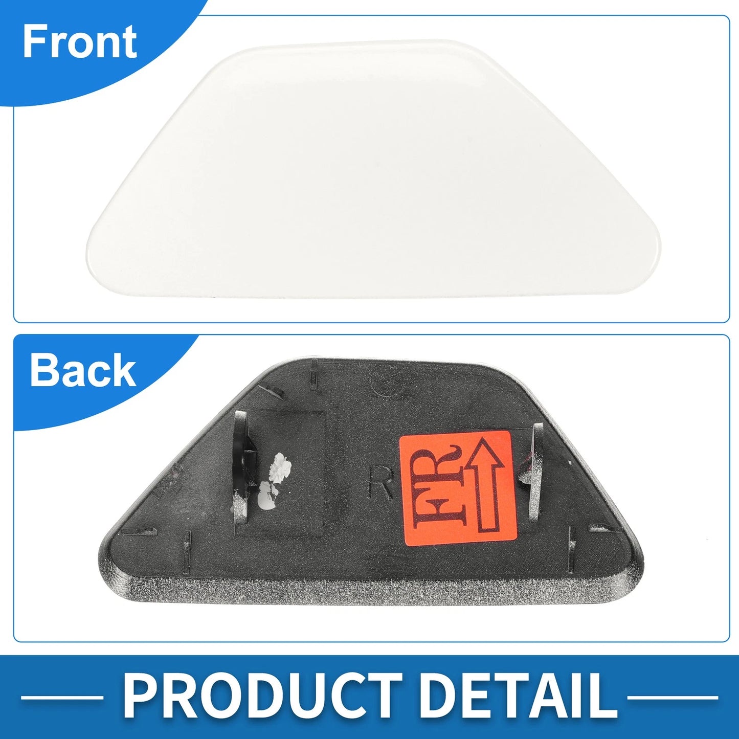Front Right Washer Nozzle Cover for BMW 528i 2011-2016 (2 x White Caps)
