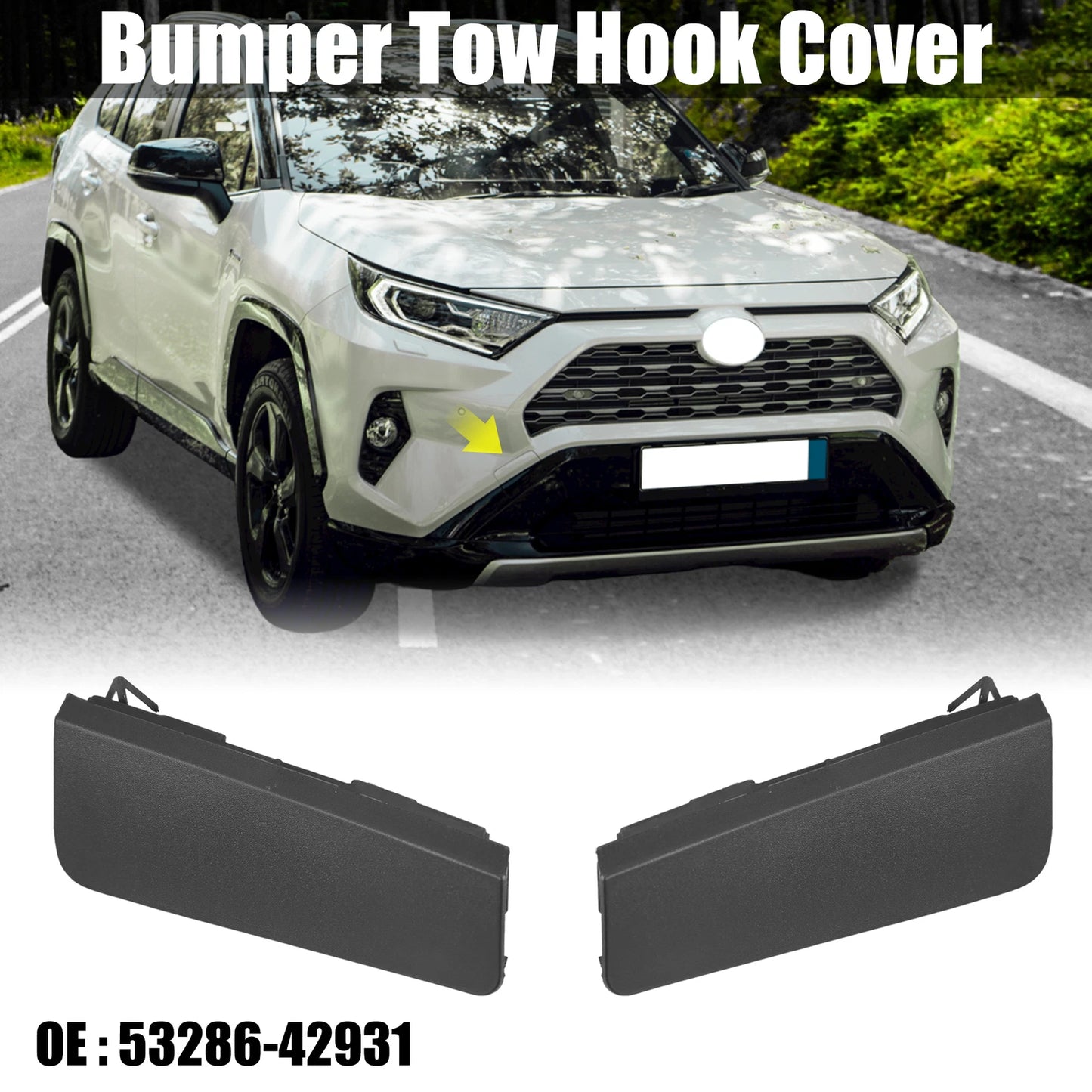 1 pair Front Bumper Tow Hook Cover for Toyota RAV4