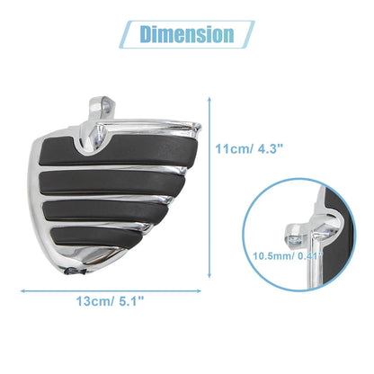 1 Pair 10.5mm Billet Aluminum Motorcycle Footrest Footpeg for Bike Black