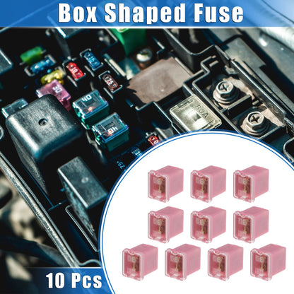 10 Pcs Mini Box Shaped Fuse 30 Amps for Pickup Trucks & Cars (Various Years)