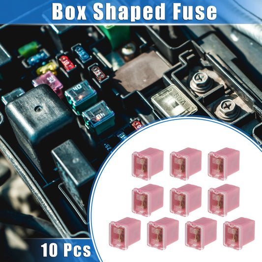 10 Pcs Mini Box Shaped Fuse 30 Amps for Pickup Trucks & Cars (Various Years)