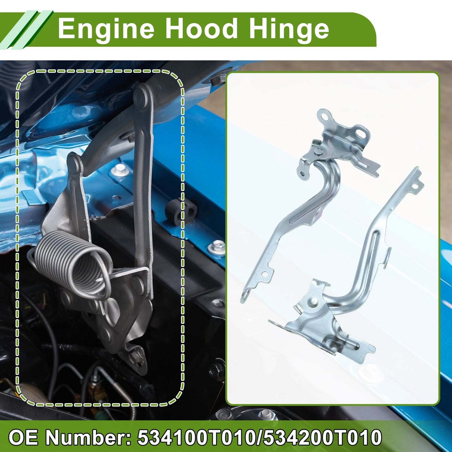 Hood Hinges 1 Pair for Toyota Venza (2009-2017)