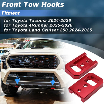 Front Tow Hooks 2 x for Toyota Tacoma 4Runner Land Cruiser 250 (2024–2026)