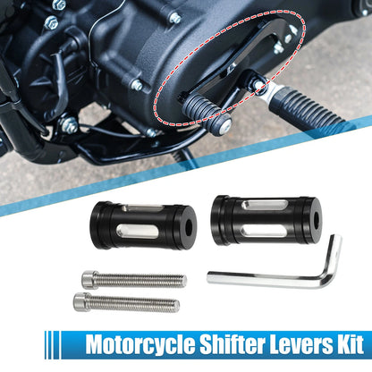Pair Black White Shifter Levers for Harley