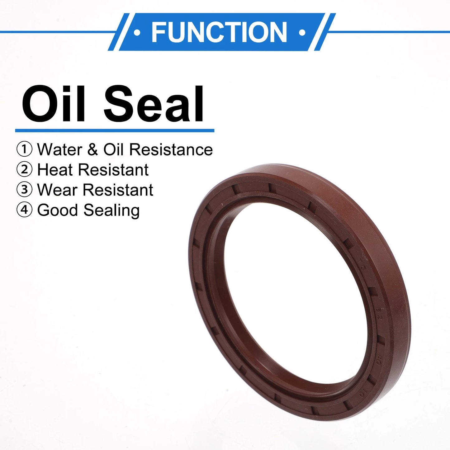 Oil Seal / 62x80x10mm / Seal Ring Rotary Shaft Seal FKM Rubber Brown 2 x