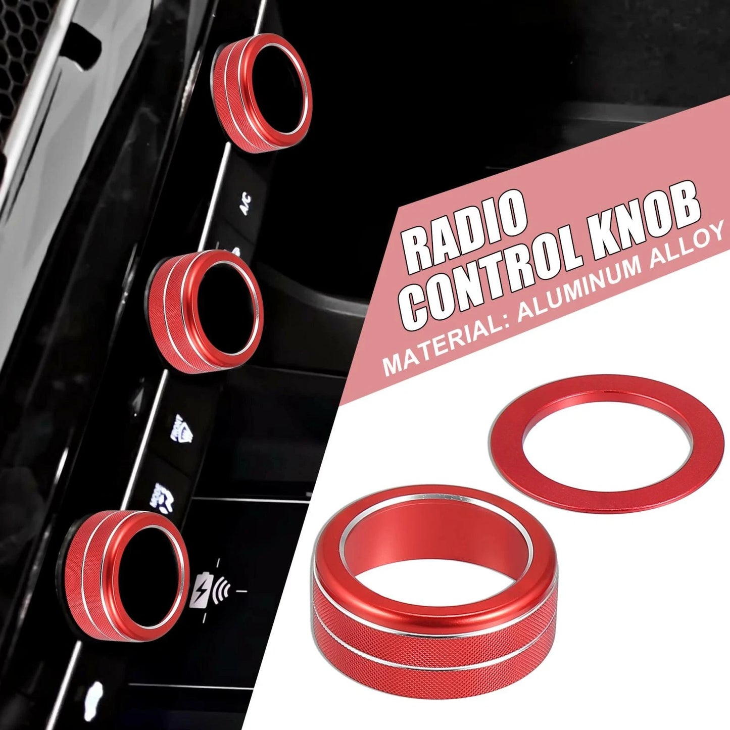4pcs Red Air Conditioner Shift Knob Covers for Honda Civic (2022)
