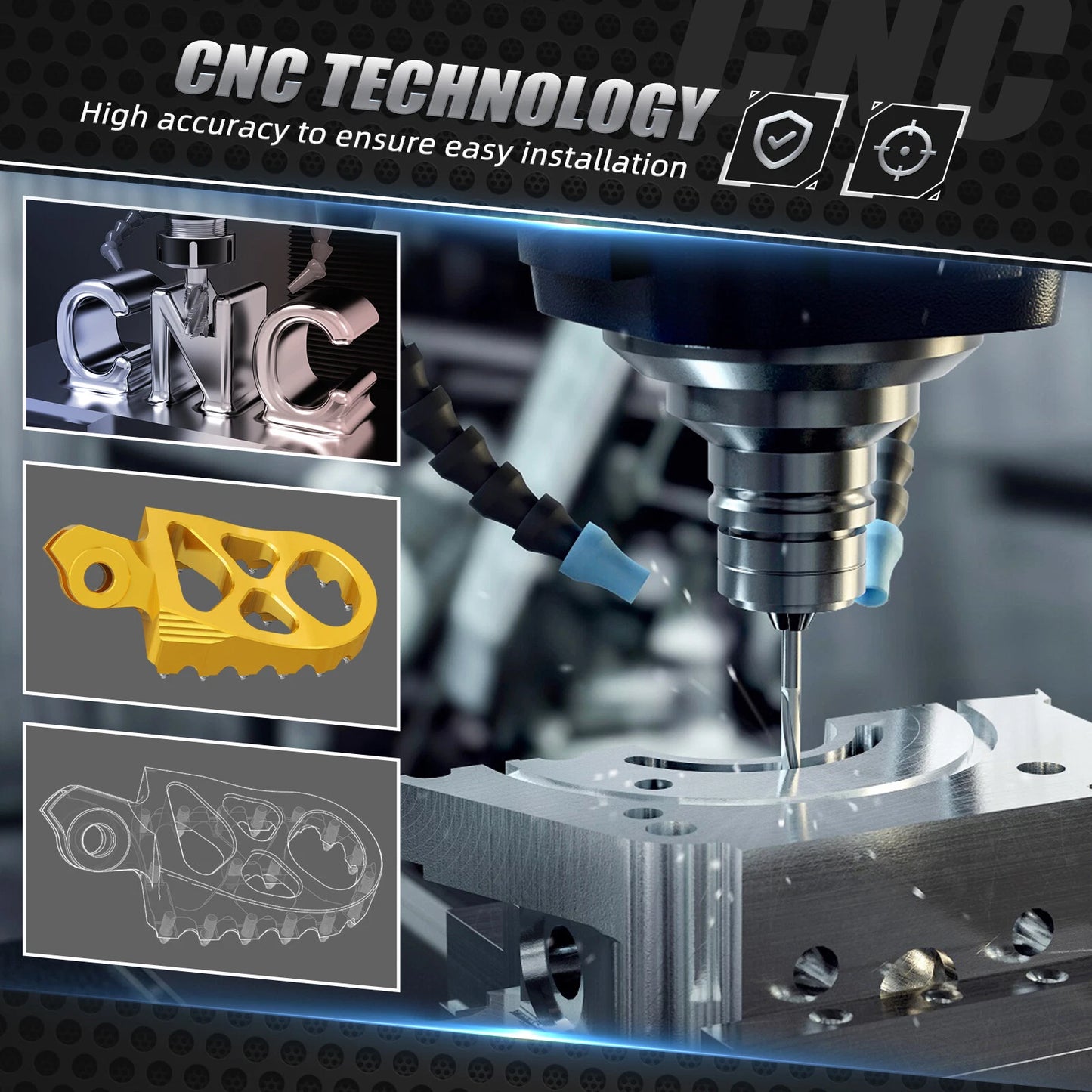 Wide Foot Pegs for Suzuki RM-Z RMZ250 RMZ450 (2010-2024)