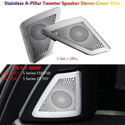 2 x Stainless Steel A Pillar Cover Trim for BMW 5 Series F10 (2010–2017)