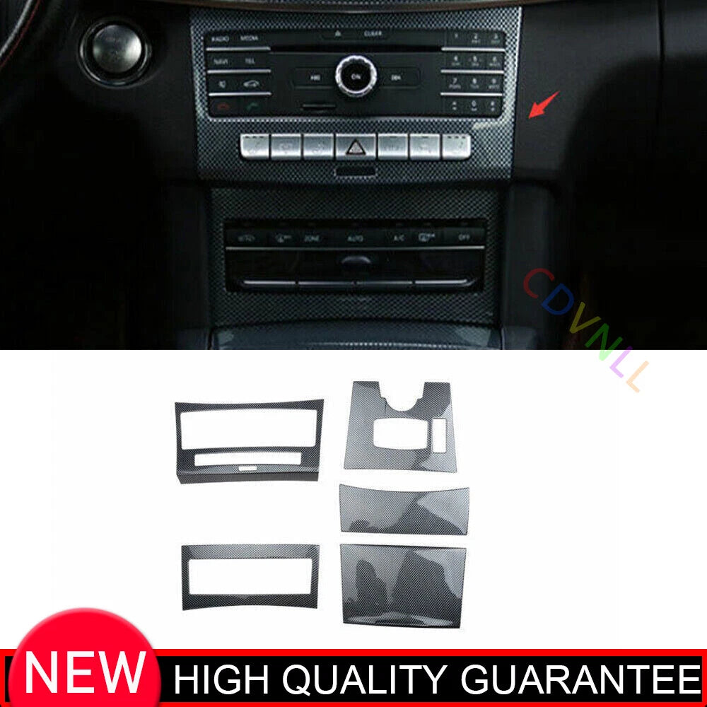 Carbon Fiber Middle Console Panel Cover for Benz E-Class (2014–2015)