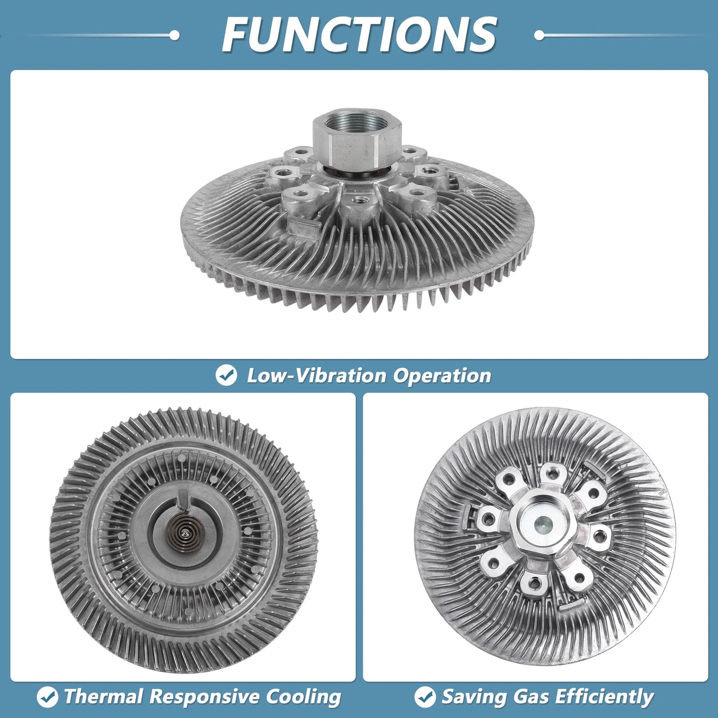 Engine Cooling Fan Clutch for Ford F-150 F-250 F-350 4.9L (1993-1996)