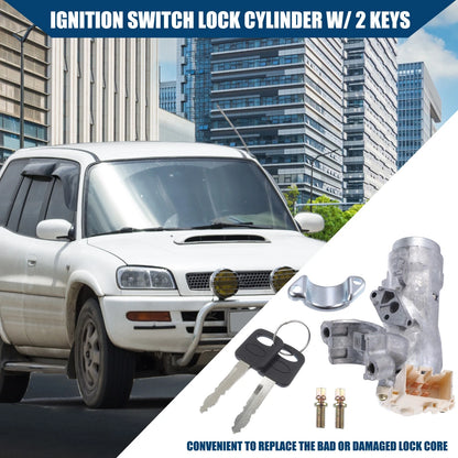 Ignition Switch Lock Cylinder Bracket with Keys for Toyota Corolla RAV4