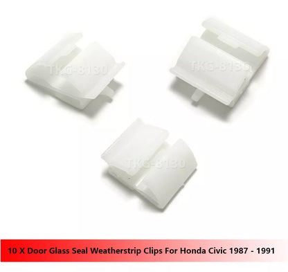 10 x Door Glass Seal Clips for Honda Civic (1987-1991)