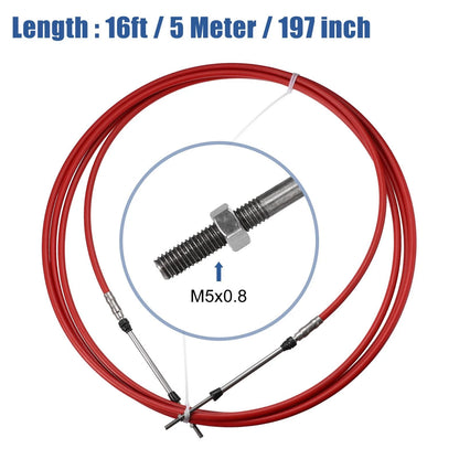2 x Marine Type Shift Remote Control Box Cable for Yamaha Red