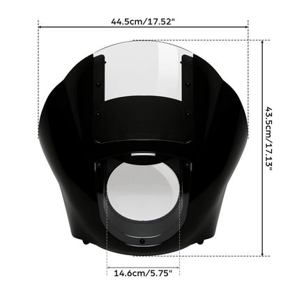 Black & Clear Quarter Fairing Windshield Kit for Harley Sportster Dyna