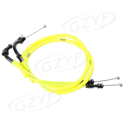 2 x Yellow Accelerator Throttle Cables for Honda CBR1000RR (2004-2007)