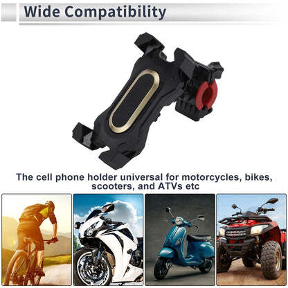 Phone Mount Holder for Motorcycle Handlebar 4.7-7.2 Phones Gold Tone