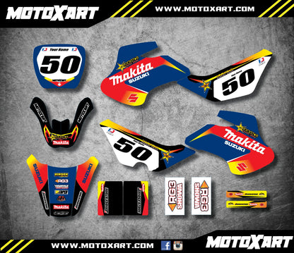 Custom Graphic Kit for Suzuki JR 50 (2000-2003) - ROCKMAK Style Stickers Decals