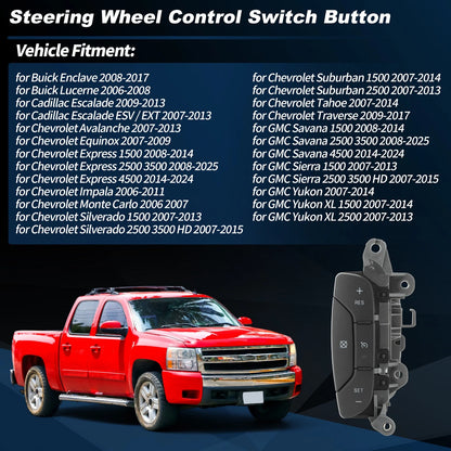 Left Steering Wheel Cruise Control Switch for Silverado/Sierra (2007–2014)