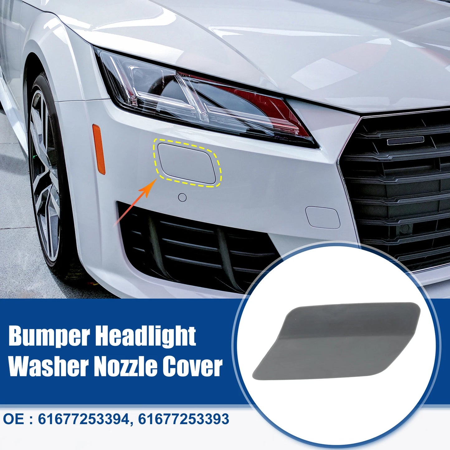 Front Bumper Headlight Washer Nozzle Covers for BMW 328i (2012-2015)