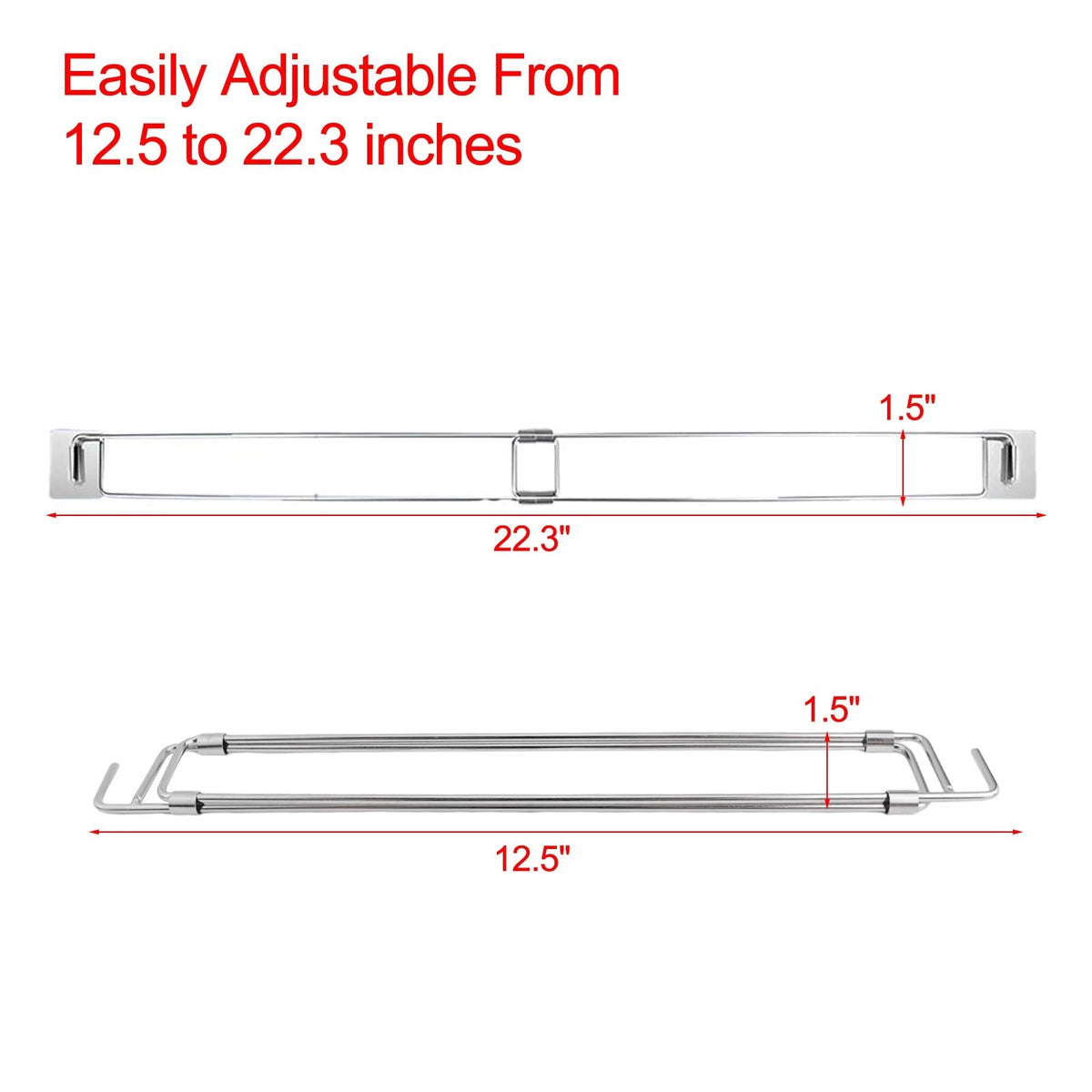 RV Adjustable Bars Tension-Style Stainless Steel Rods for Food
