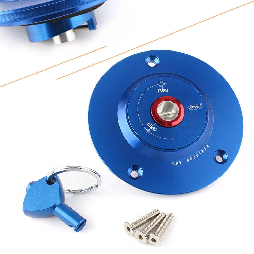 Fuel Filler Cover Gas Tank Cap w/Key for Suzuki GSXR1000/600/750 Hayabusa (2001-2023)