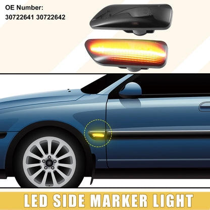 LED Side Marker Light for Volvo S60 (Amber, Black) 1 Pair