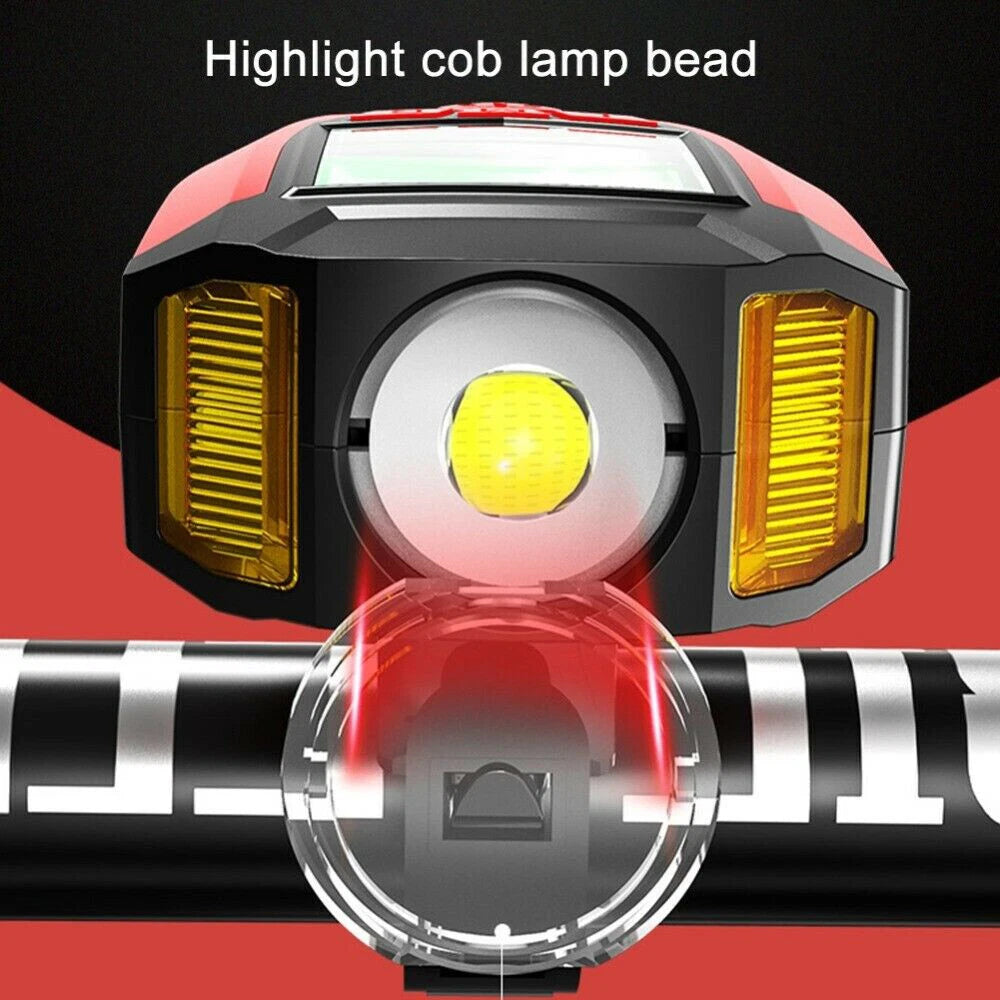USB Rechargeable LED Bicycle Headlight with Horn for Bike Front Light