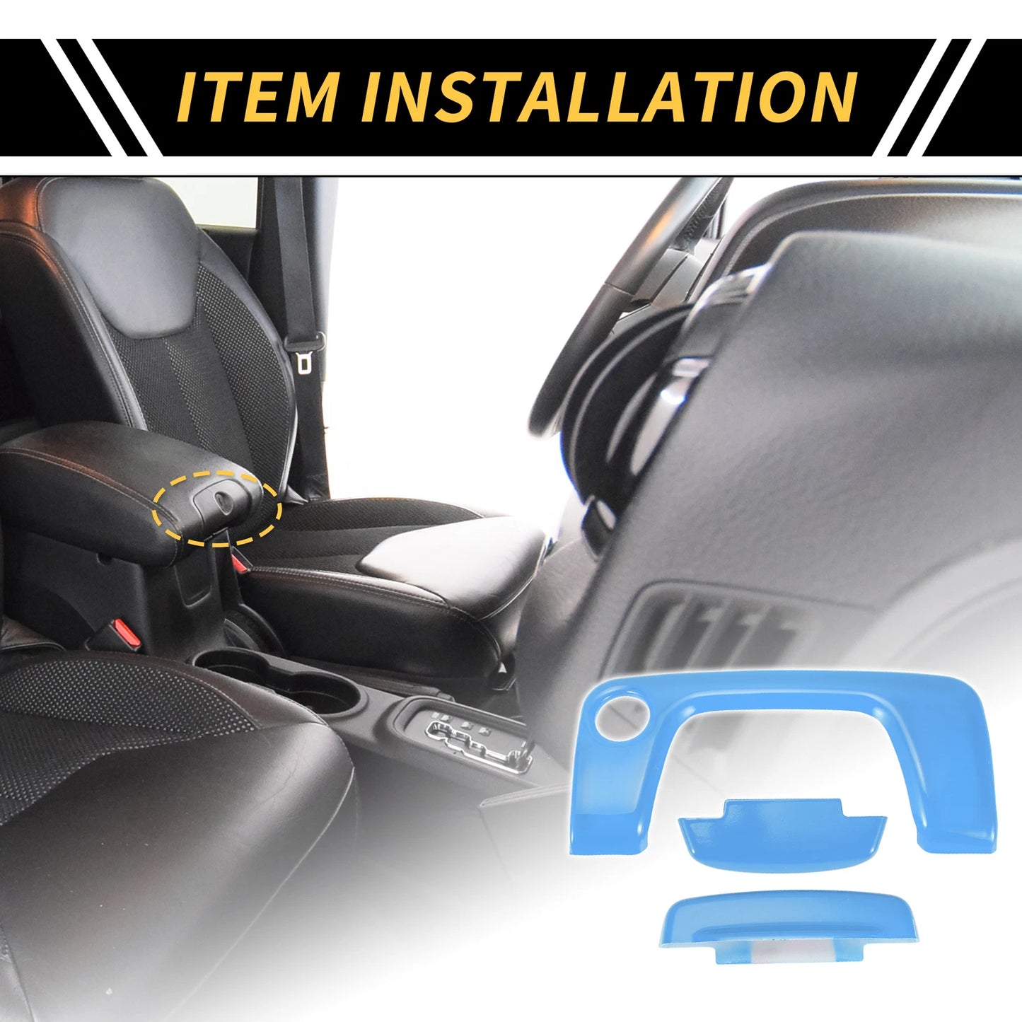 Light Blue Center Console Armrest Switch Button Cover for Jeep Wrangler (2018-2023)