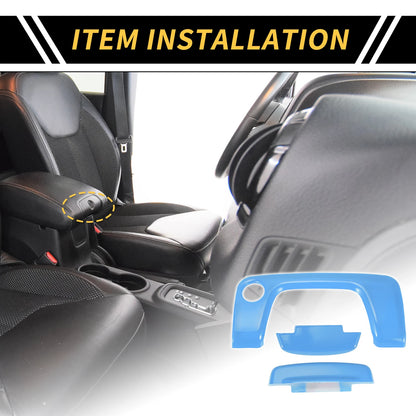 Light Blue Center Console Armrest Switch Button Cover for Jeep Wrangler (2018-2023)
