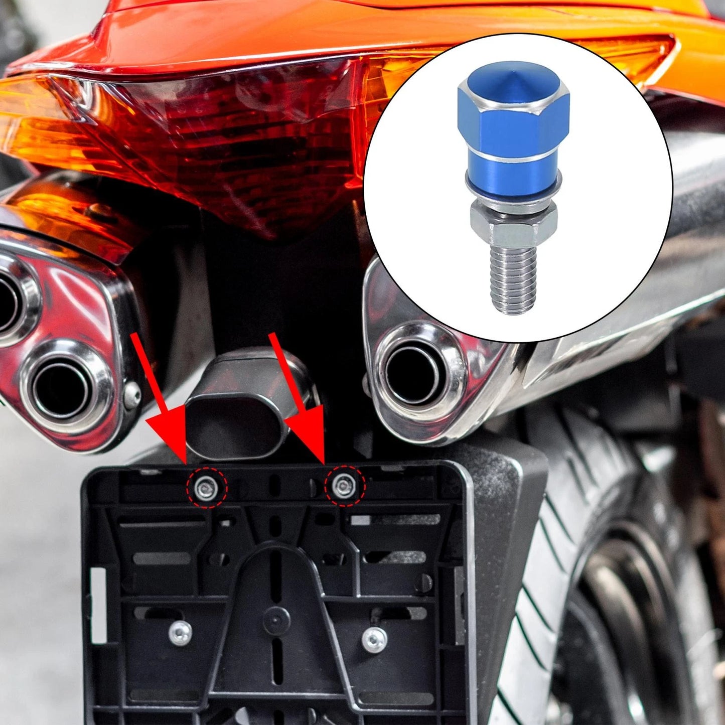 Bolts Screws 4pcs Universal Motorcycle License Plate Frame for Motorcycle