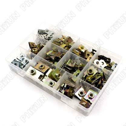 150Pcs Metal U-Type Fastener Clips for Car Body Panel Bumper Retainers