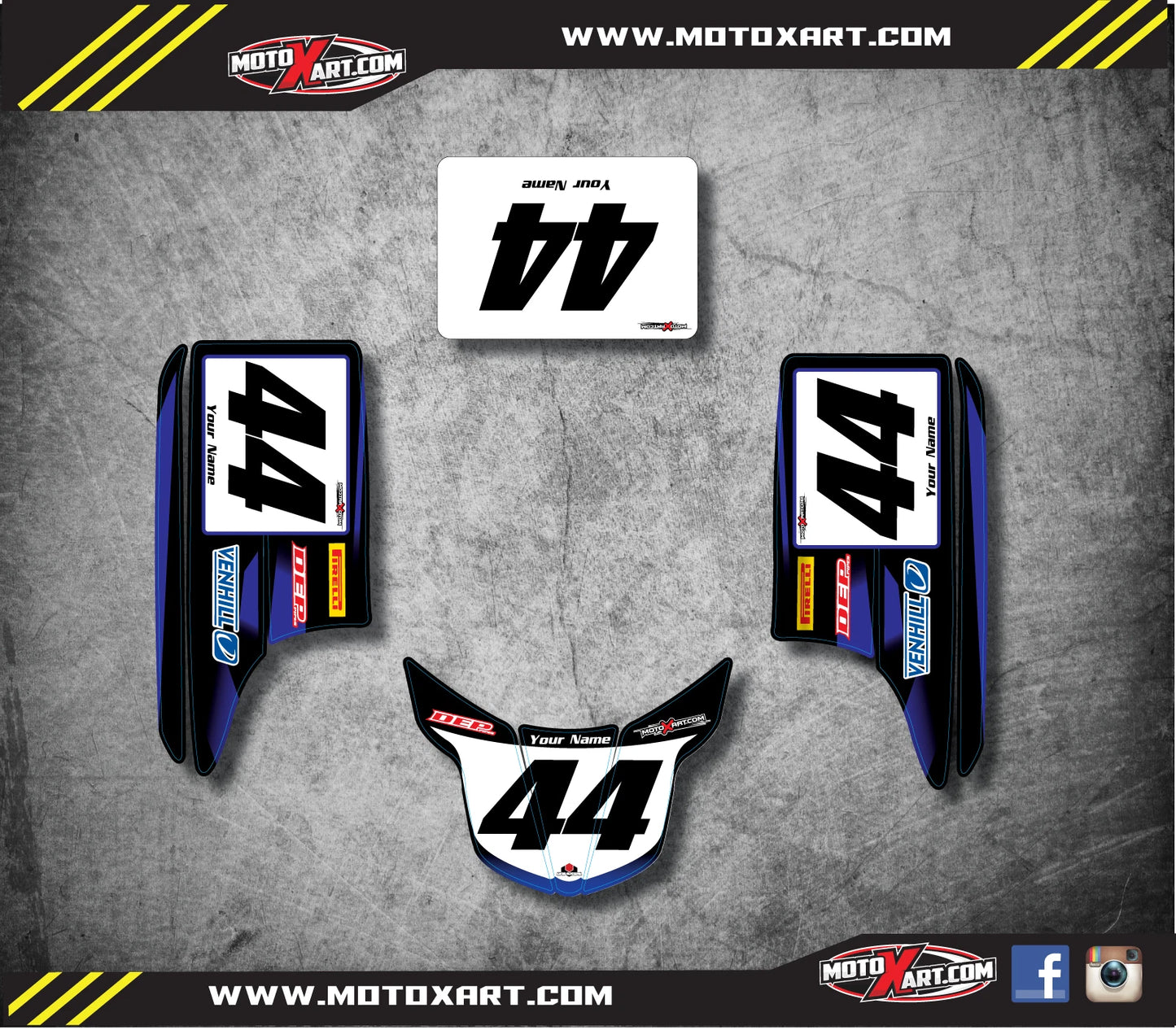 Yamaha Blaster 200 Number Plate Graphics Decals (1988-2006)