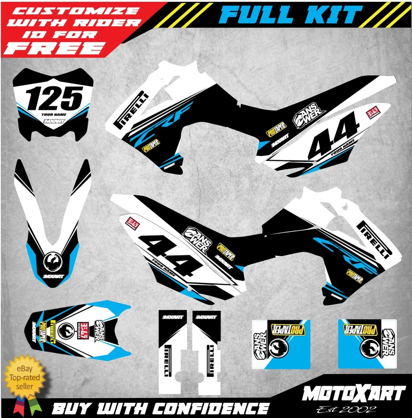 Full Custom Decal Kit for Honda CRF 125 (2013-2021)