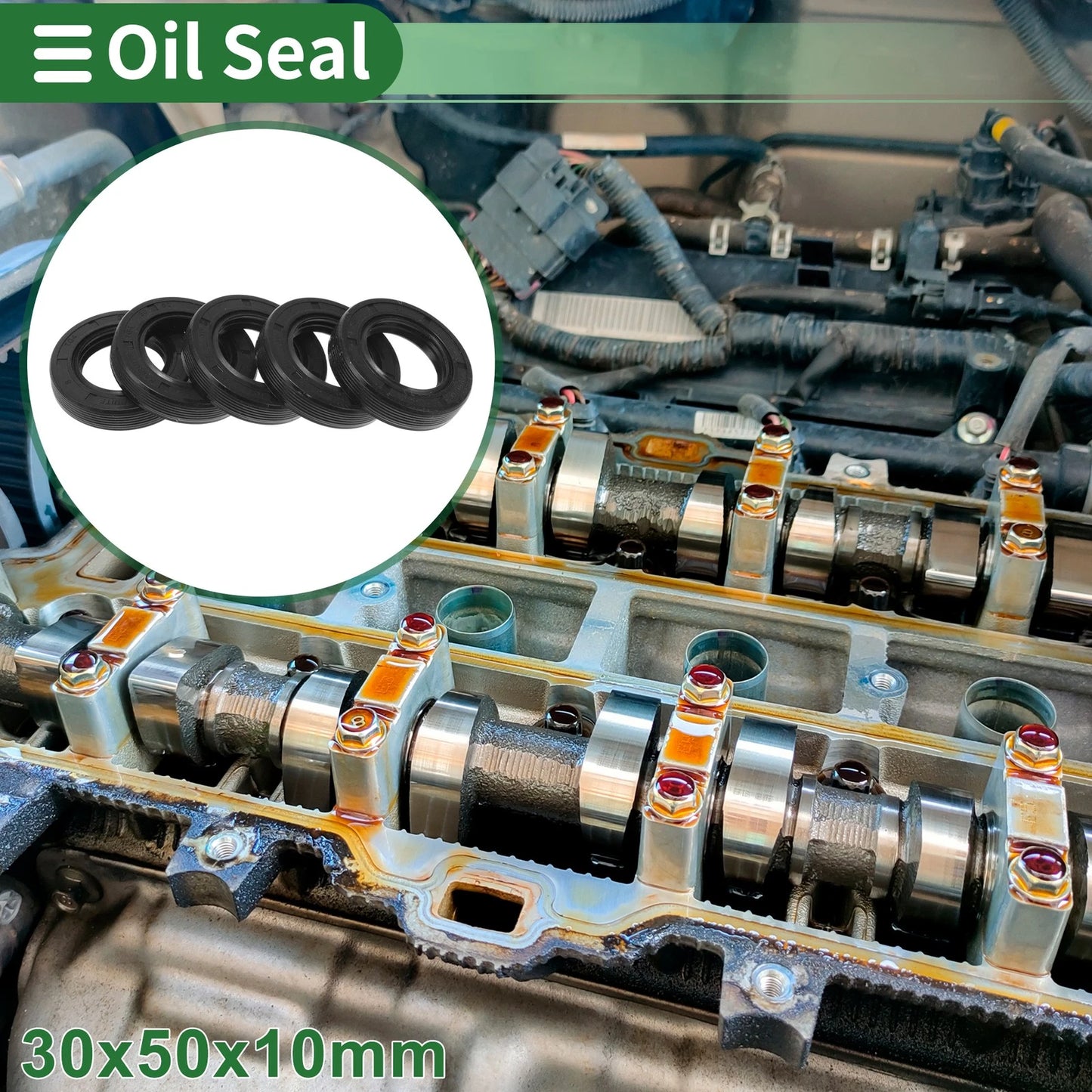 Oil Seal 30x50x10mm TG4 Lip Seal Ring Rotary Shaft NBR Rubber 5 Pcs