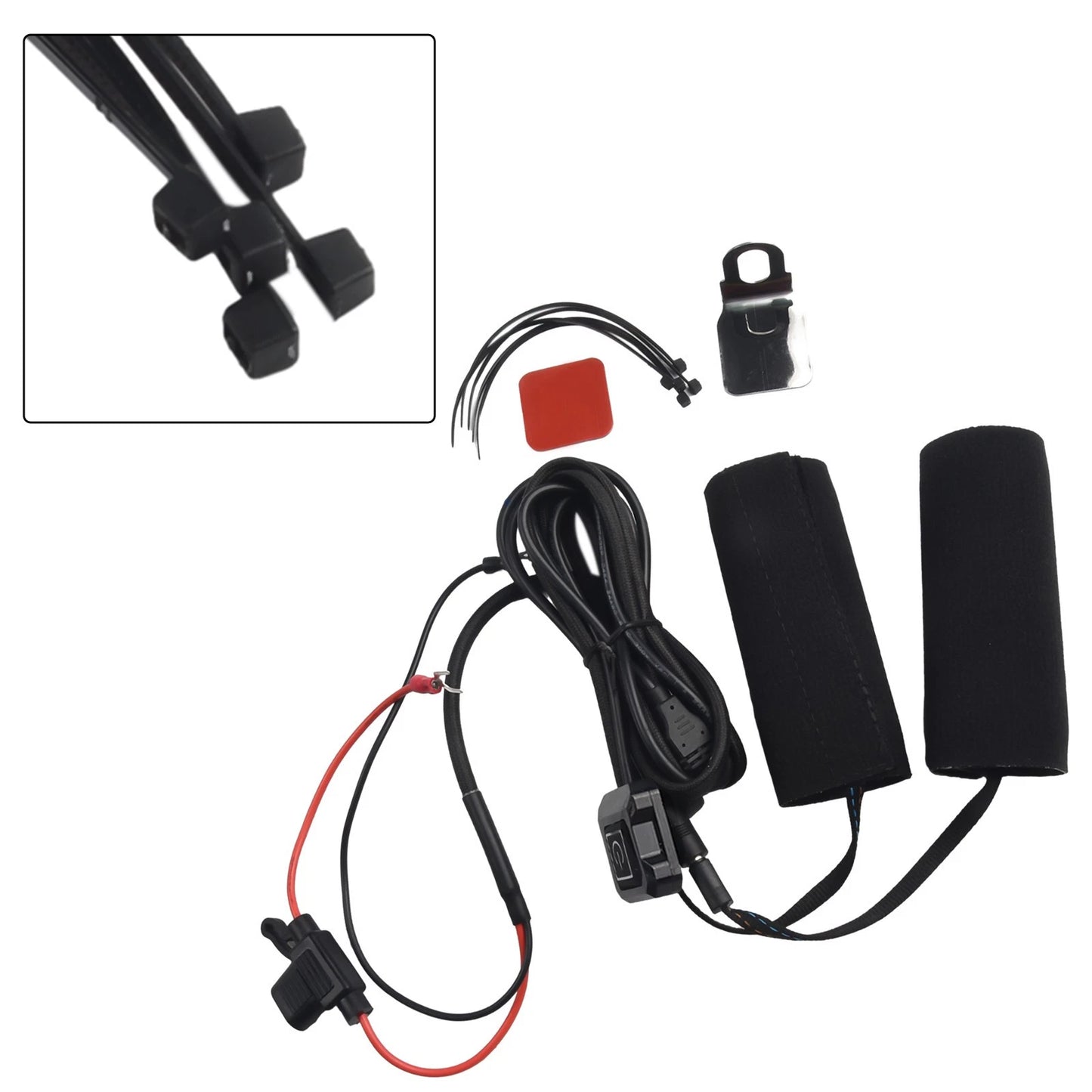 12V 3-Gear Heated Hand Grips Waterproof Handlebar Heater Warmer for Motorcycle