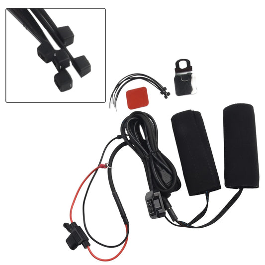 12V 3-Gear Heated Hand Grips Waterproof Handlebar Heater Warmer for Motorcycle