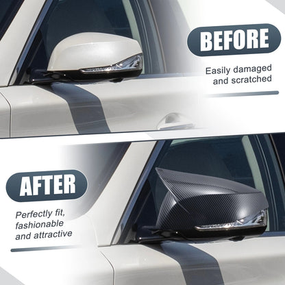 Pair Rearview Mirror Cover Overlay Carbon Fiber Pattern for INFINITI Q50