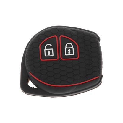 Black Red Line Key Case for Suzuki Alto - 2 Buttons (2009-2014)