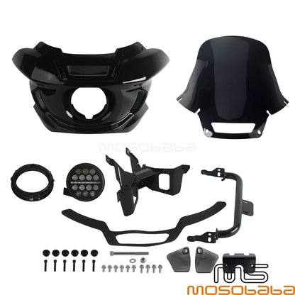 18.4" Headlamp Fairing Windshield w/Bracket for Harley Softail FXLR FXST FXBB (2018)