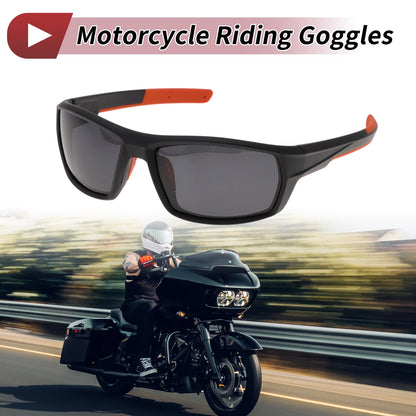 Motorcycle Riding Goggles Grey Lens Black Frame Tri-acetel Cellulose
