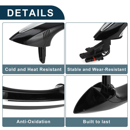 Rear Left Exterior Door Handle for BMW F07 F10 (2010-2017) Black Silver Tone