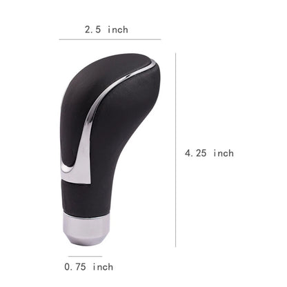 Black Leather Gear Shift Knob Shifter Lever Grip for Car (8mm, 10mm, 12mm)