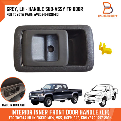 LH Grey Inner Front Door Handle for Toyota Hilux Ute (1997-2004)