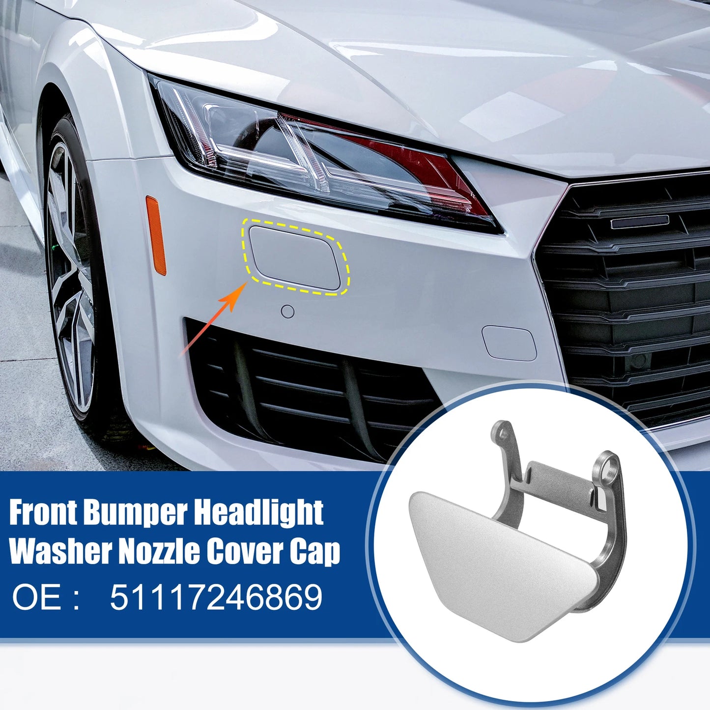Front Left Headlight Washer Nozzle Cover for BMW 535i (2011-2013)