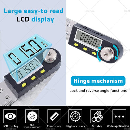 Digital Angle Finder Protractor Goniometer Ruler 360° Measurer