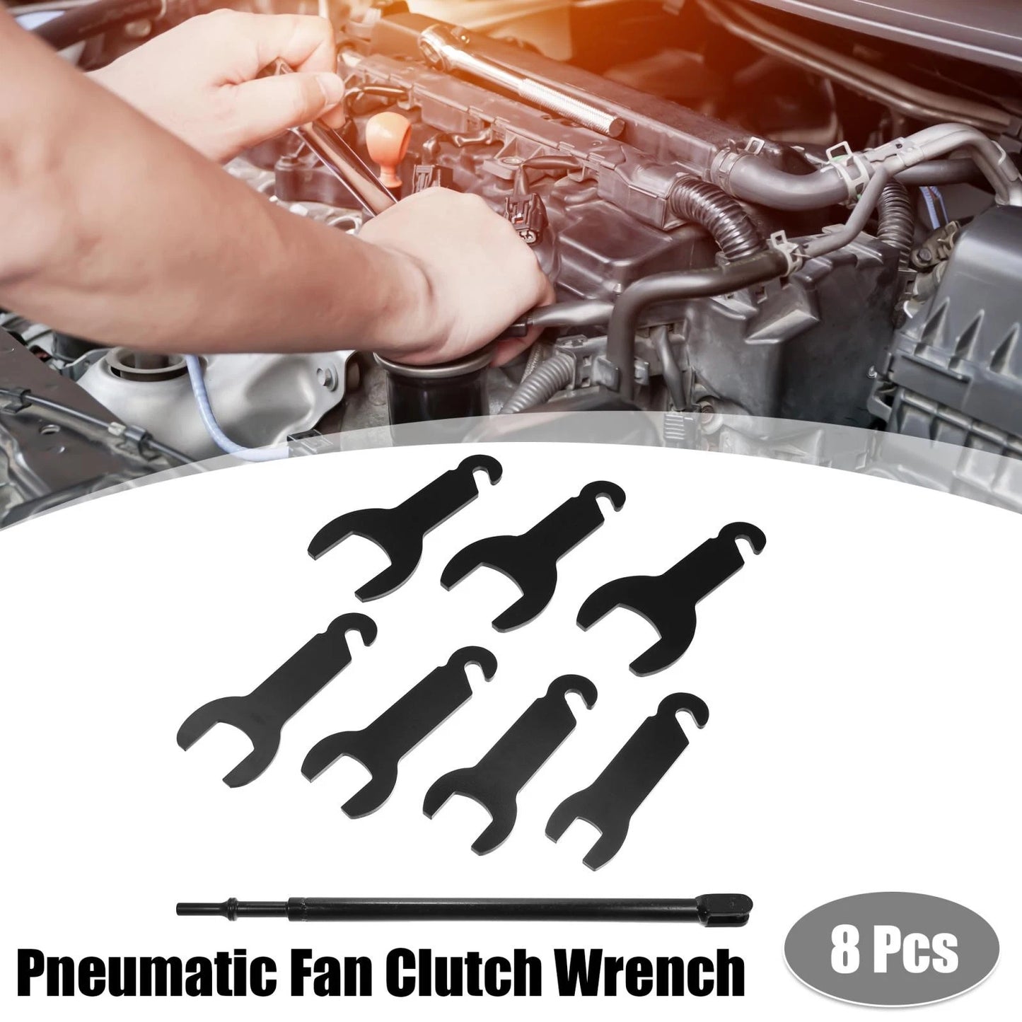 Pneumatic Fan Clutch Wrench Tool 8pcs for Ford Chrysler