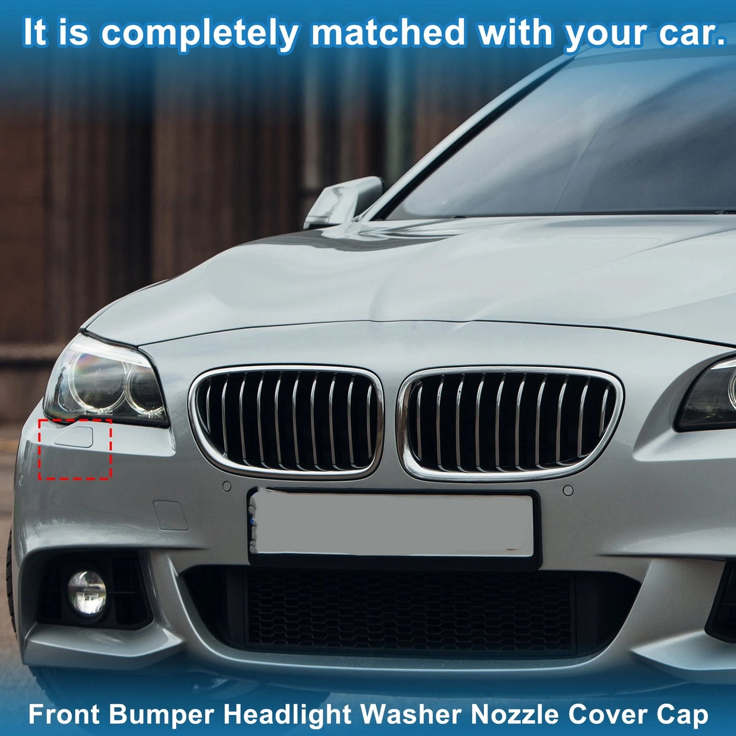 Washer Nozzle Cover Cap Front Right for BMW 528i (2011-2016) Black